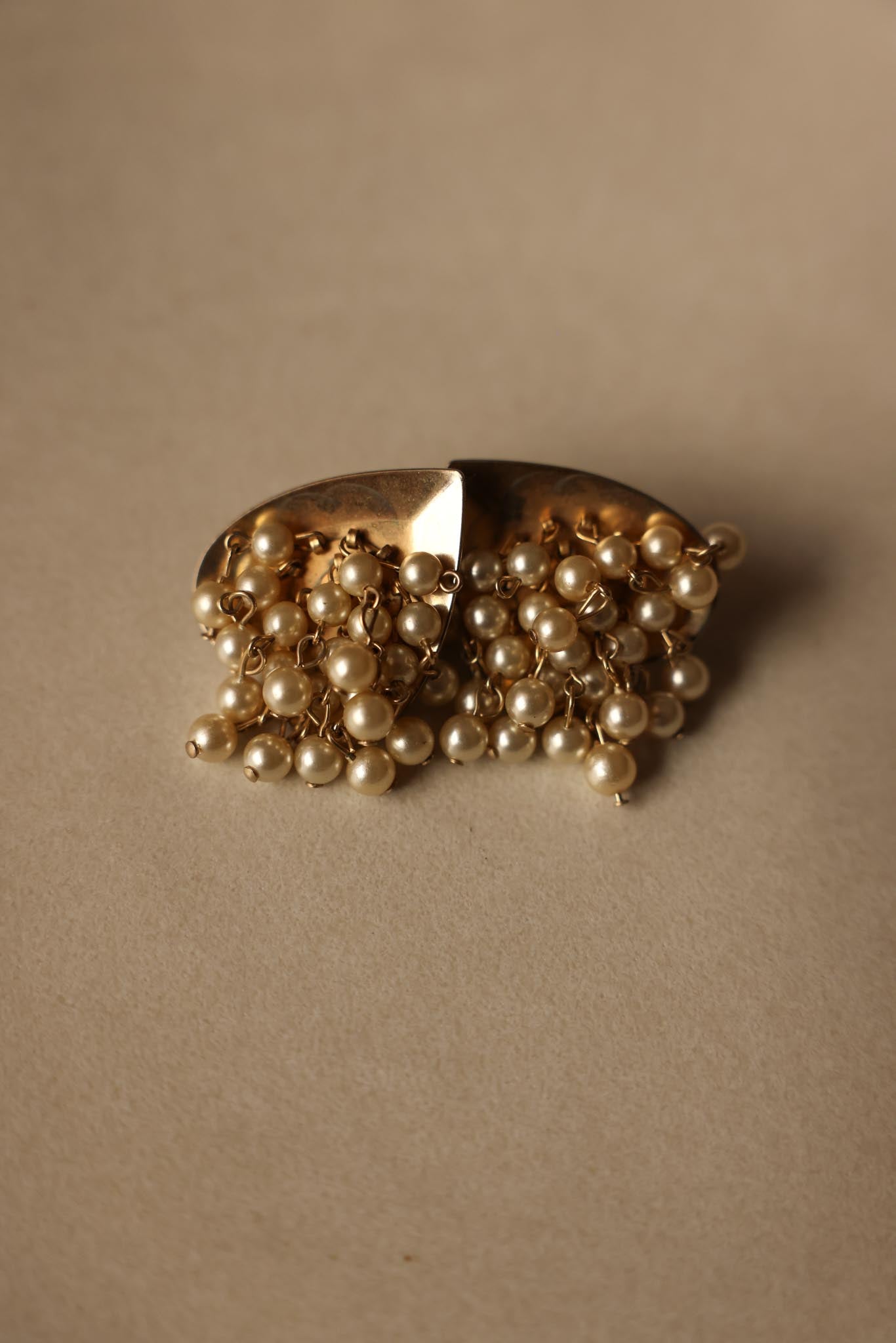 Coro Heart Clip-On Earrings with Faux Pearl Dangles|Vintage Baazaar 