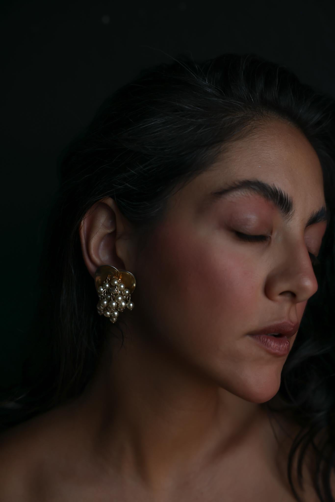 Coro Heart Clip-On Earrings with Faux Pearl Dangles|Vintage Baazaar 