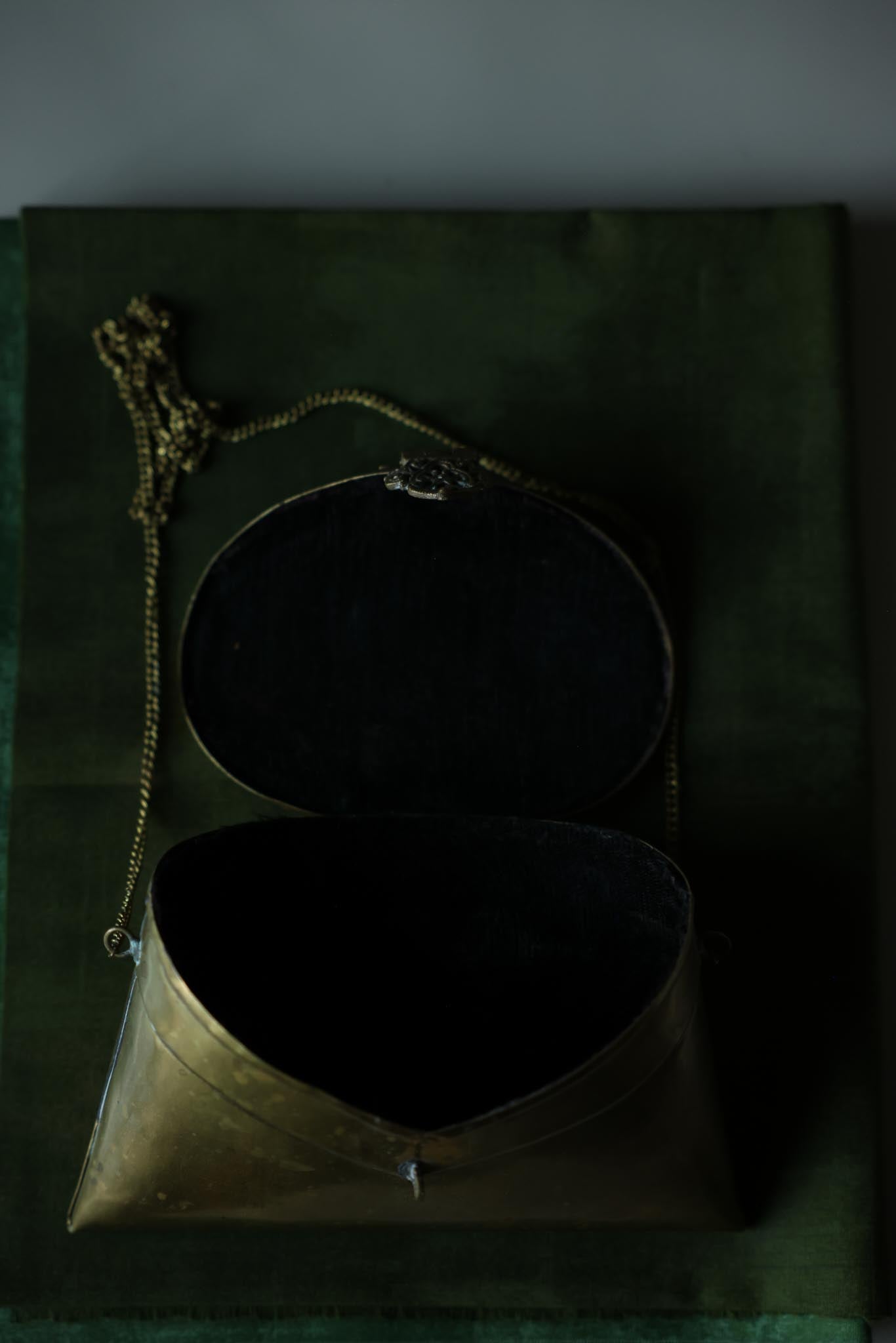 Antique Brass Evening Purse with Chain Strap – 1920s