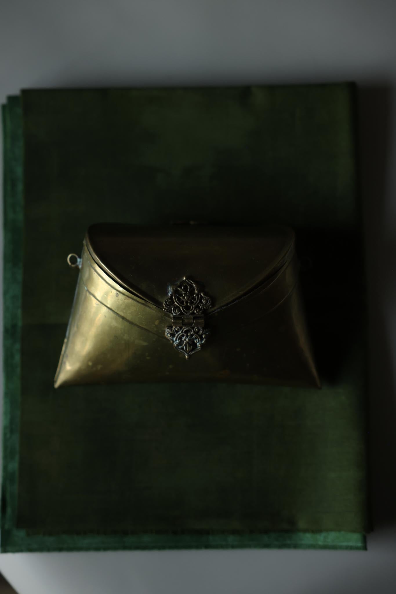 Antique Brass Evening Purse with Chain Strap – 1920s
