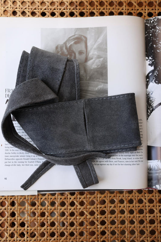 Grey Suede Belt|Vintage Baazaar 