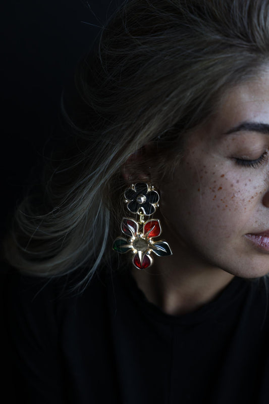 Carnival Bloom Earrings|Vintage Baazaar 