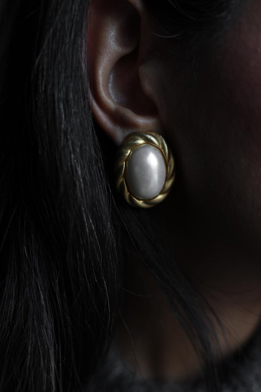 Golden Pearl Wreath Earrings|Vintage Baazaar 