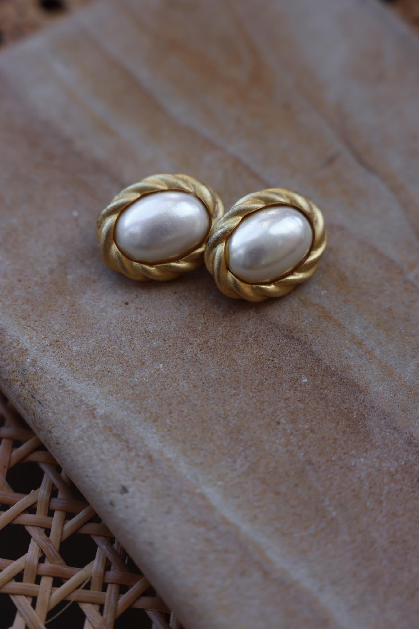 Golden Pearl Wreath Earrings|Vintage Baazaar 