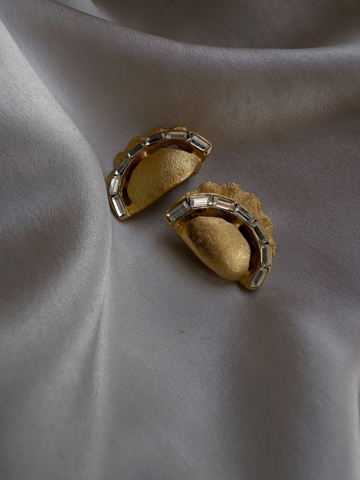 Golden Crescent Sparle Earrings|Vintage Baazaar 
