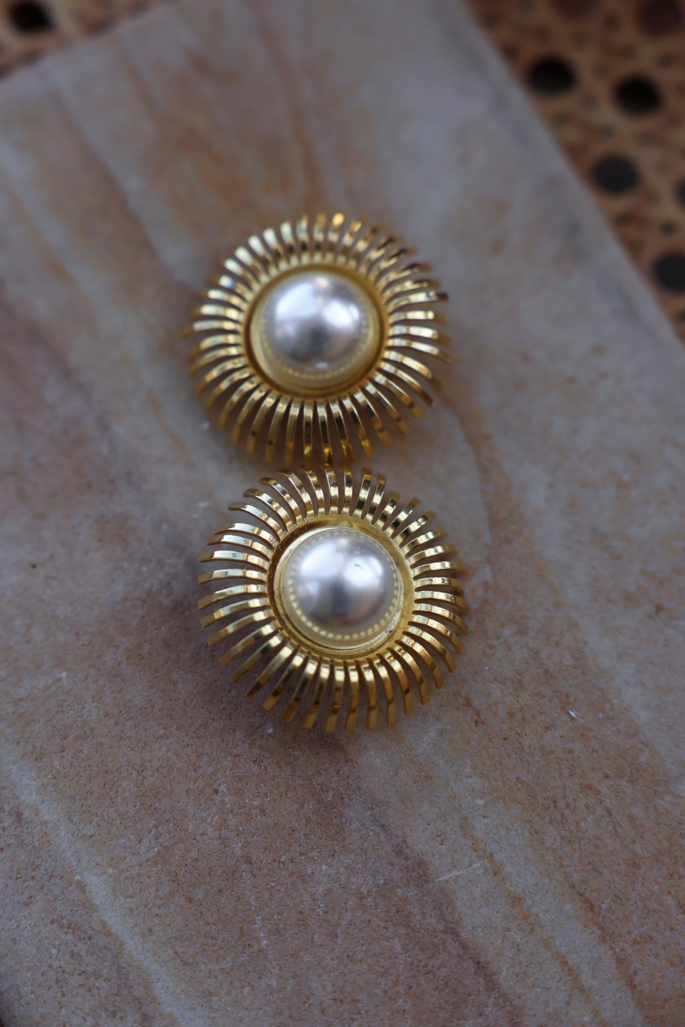 Golden Radiance Sunburst Earrings|Vintage Baazaar 