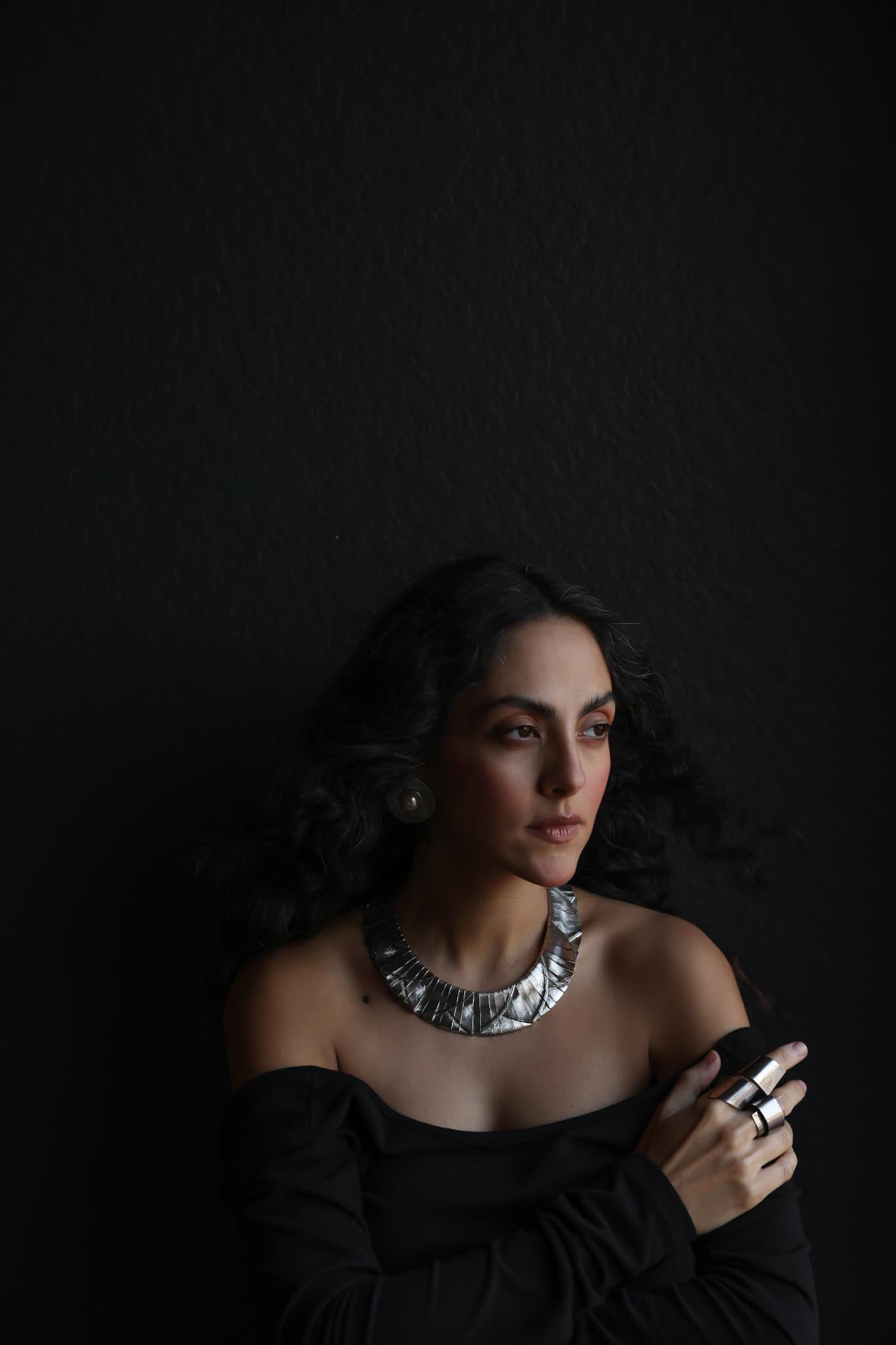 Silver-Tone Collar Necklace (Unsigned Les Bernard)