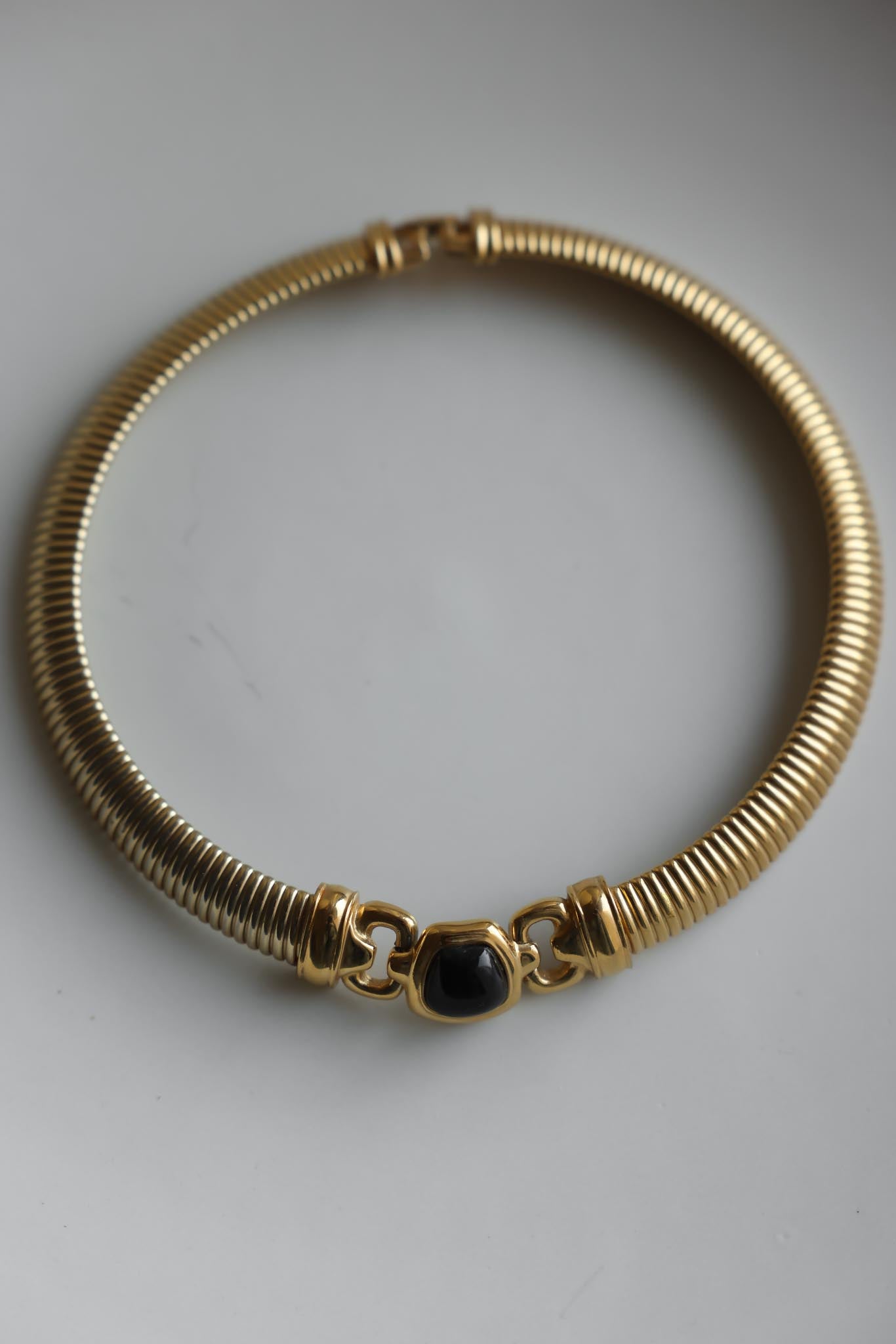 Golden Onyx Omega Necklace|Vintage Baazaar 