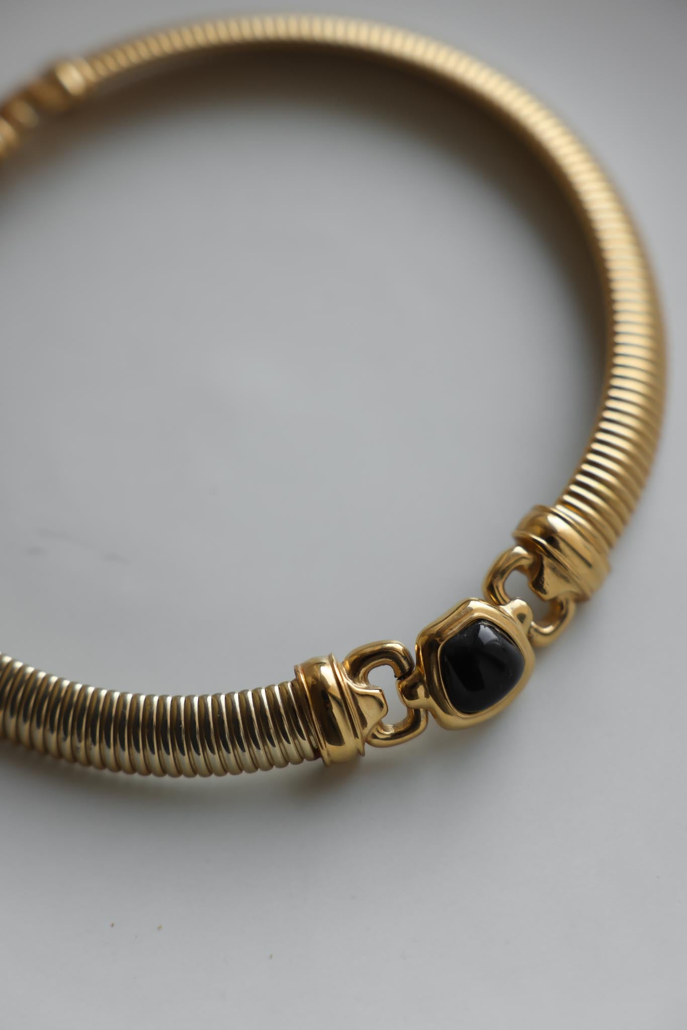 Golden Onyx Omega Necklace|Vintage Baazaar 