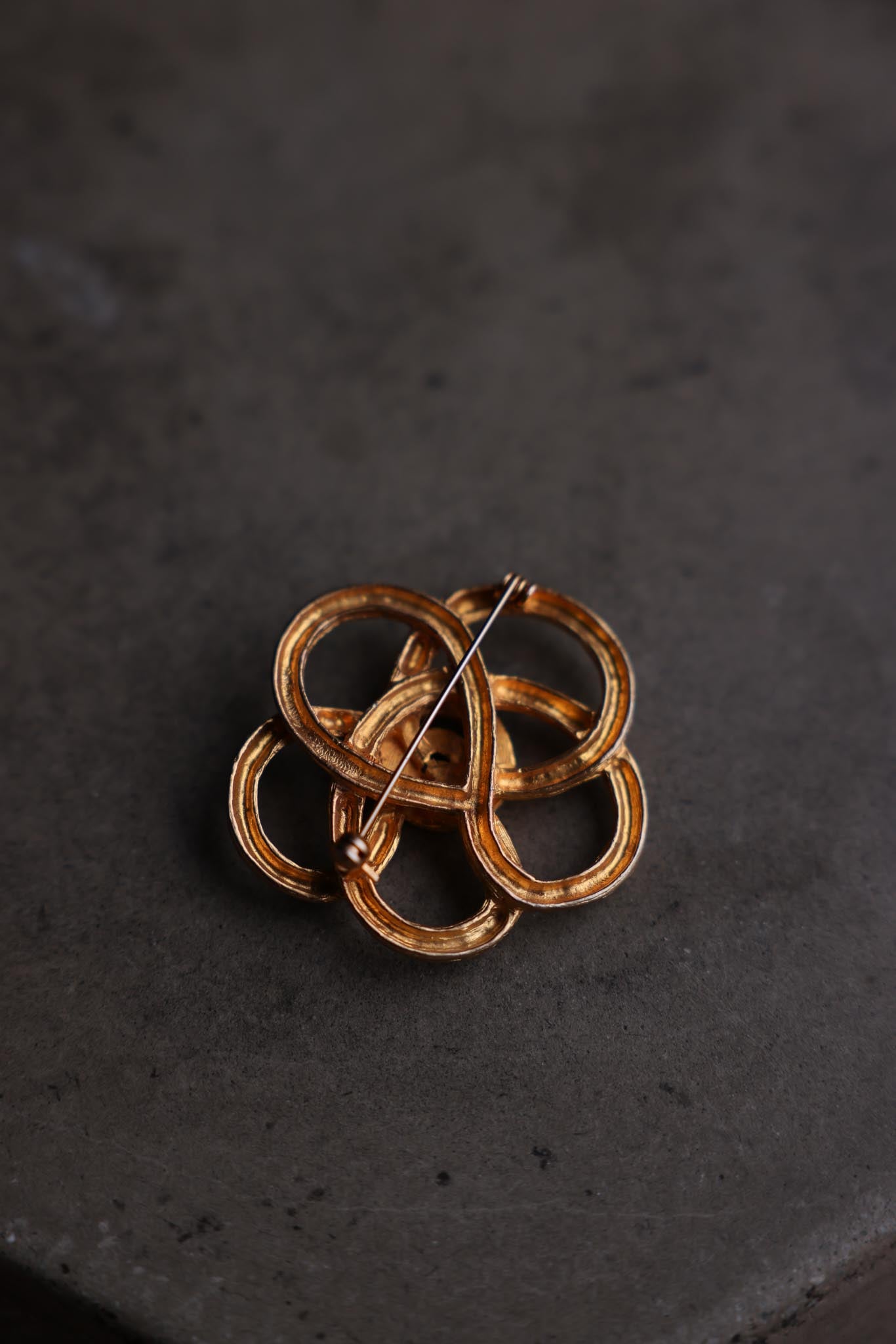 Golden Swirl Petal Brooch