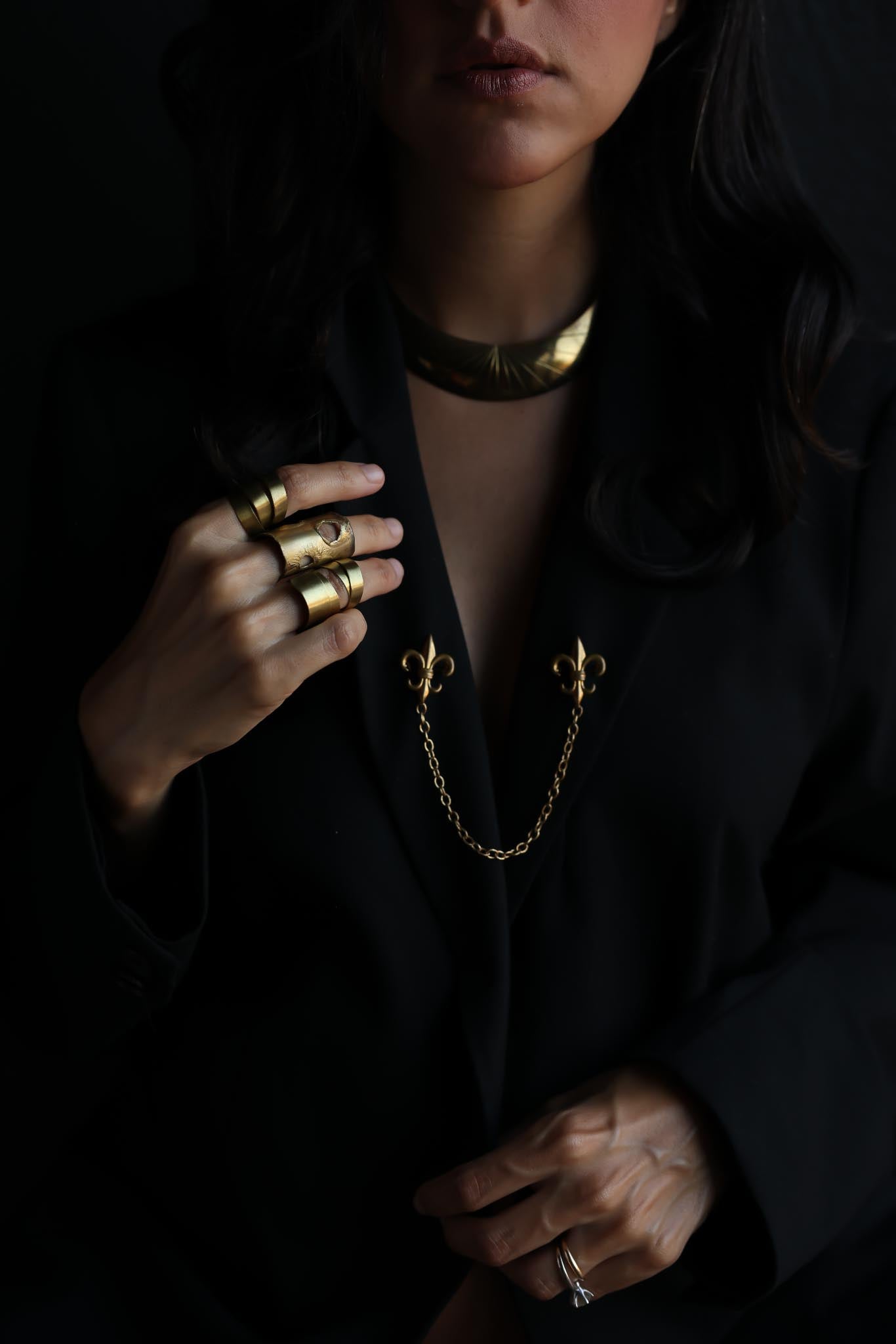 Brass Sunburst Collar Necklace|Vintage Baazaar 