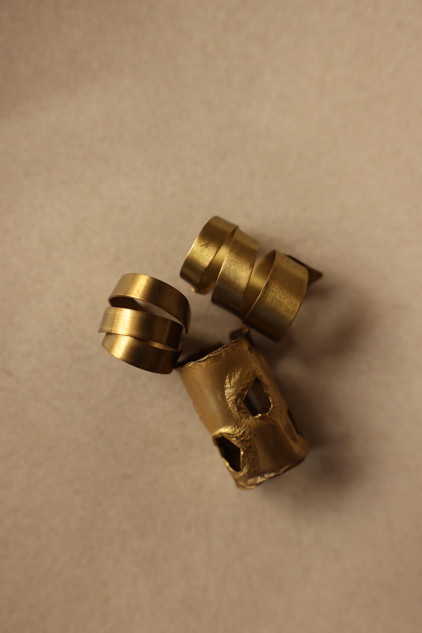 Brass Adjustable Rings - Set of 3 (Non-Vintage)|Vintage Baazaar 