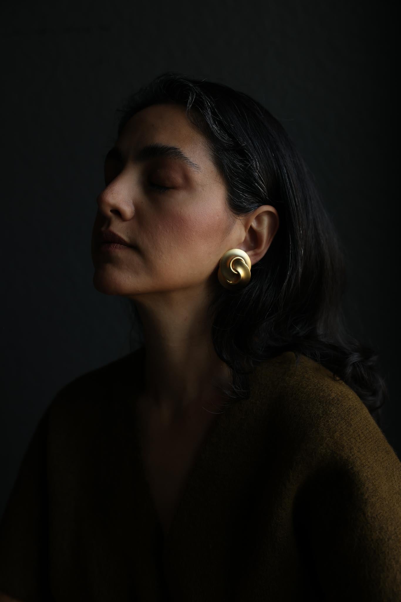 Matte Gold Swirl Clip-On Earrings
