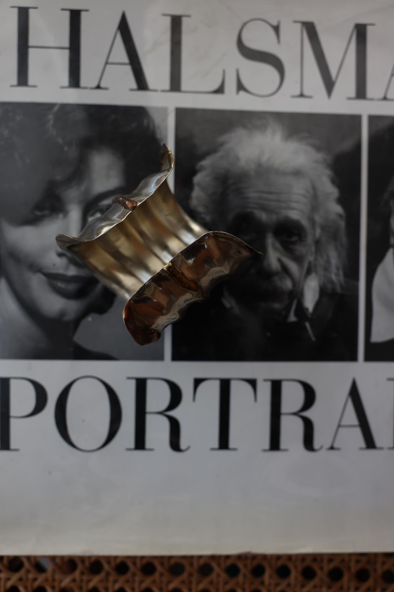 Mixed Metal Brutalist Cuff|Vintage Baazaar 