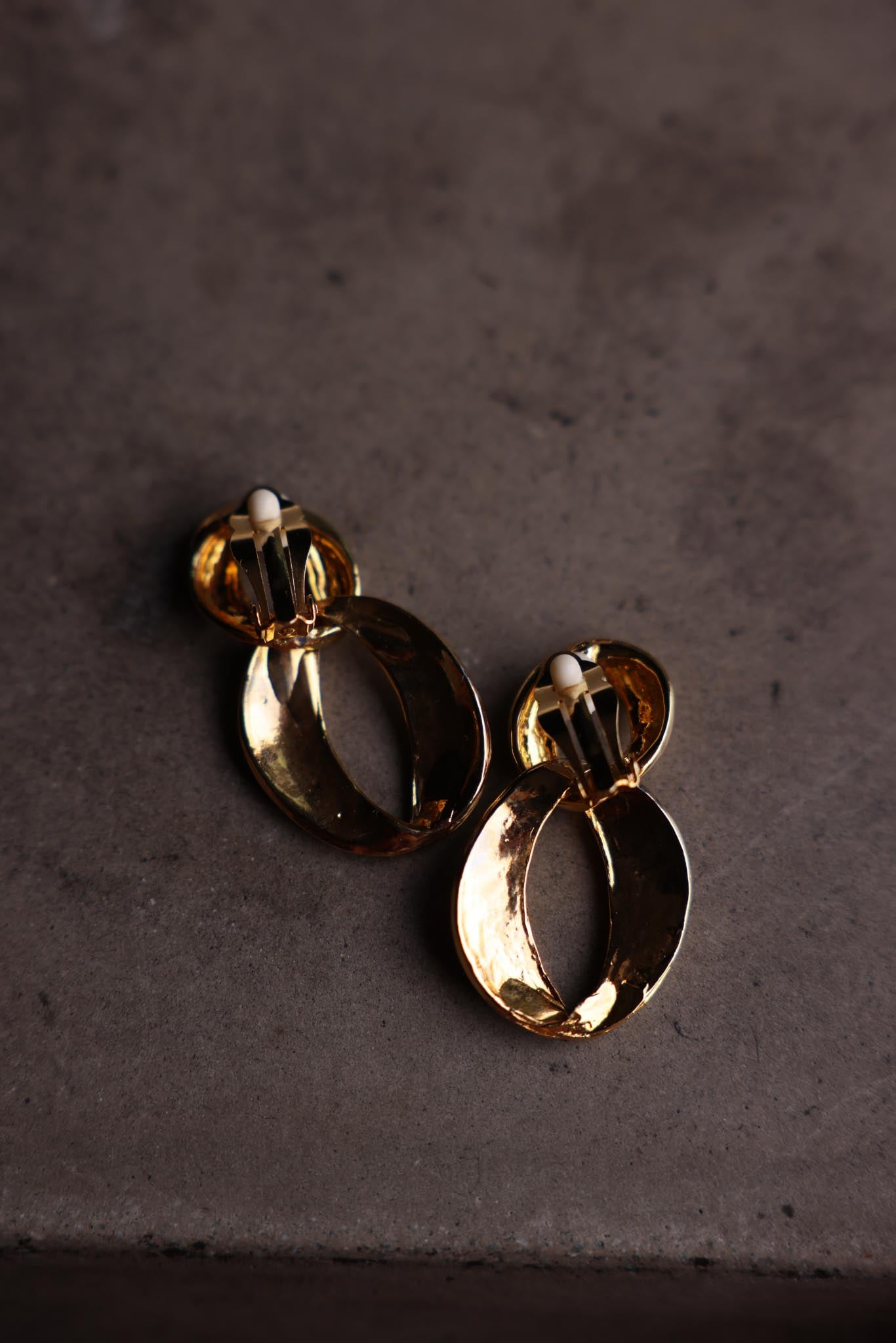 Two-Tone Sculpted Loop Clip-On Earrings