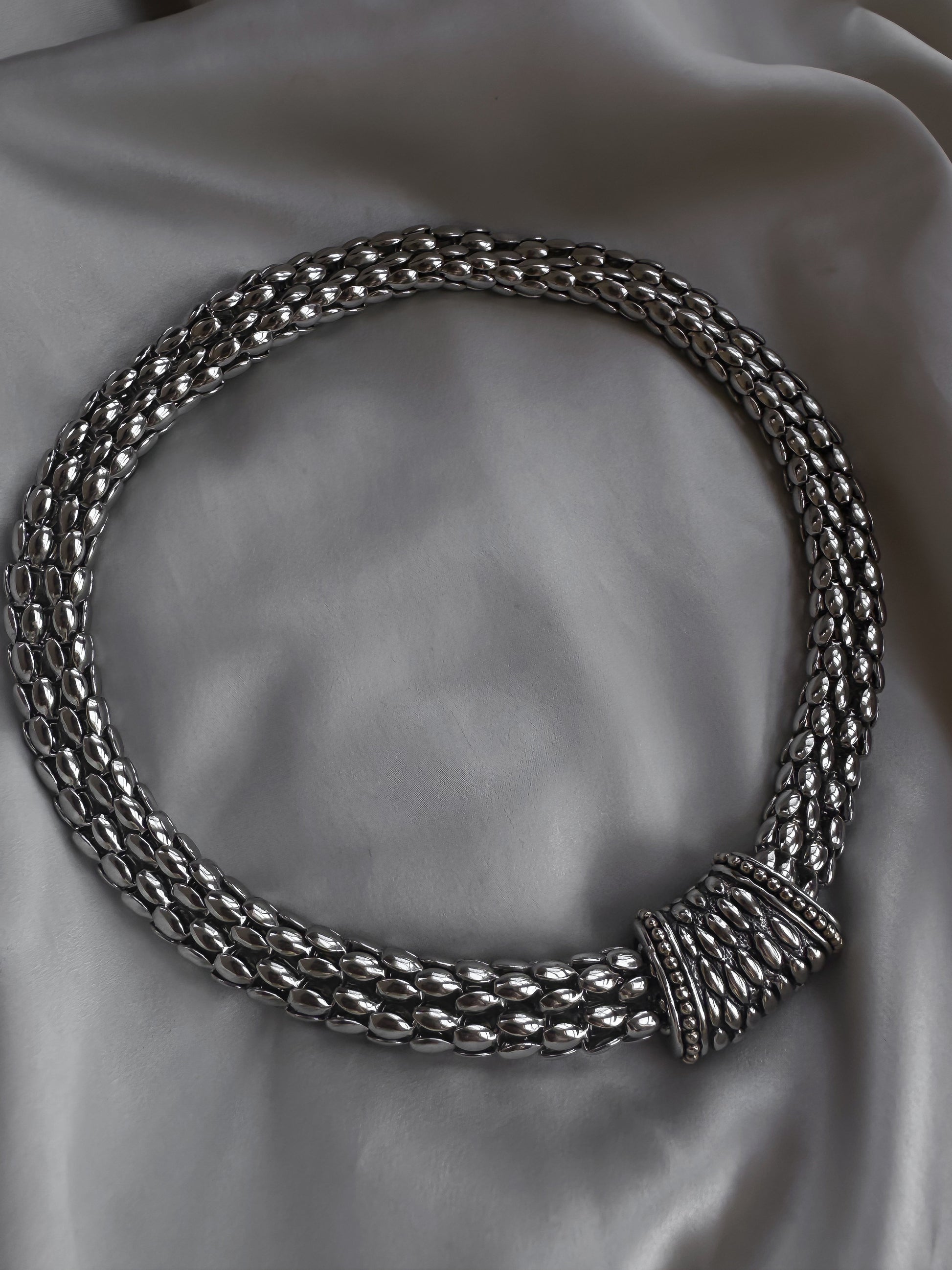 Silver Tone Cascade Collar Necklace|Vintage Baazaar 