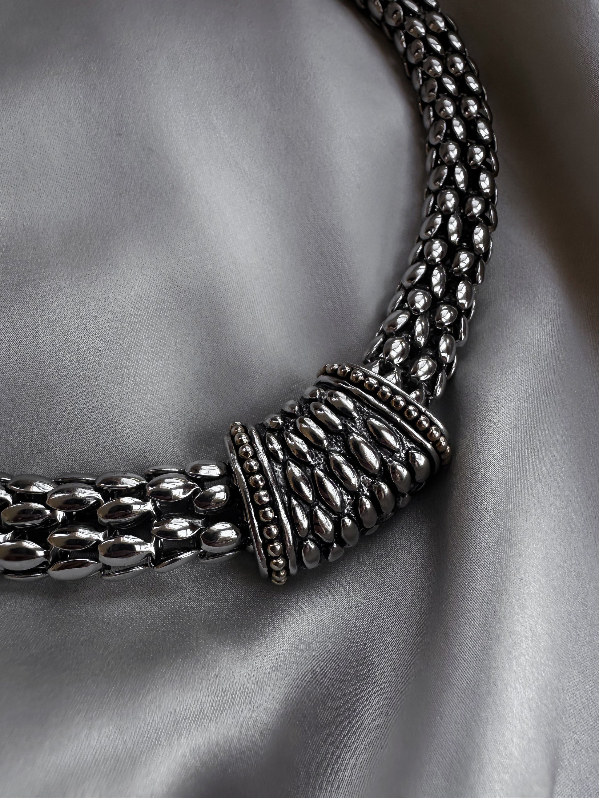 Silver Tone Cascade Collar Necklace|Vintage Baazaar 