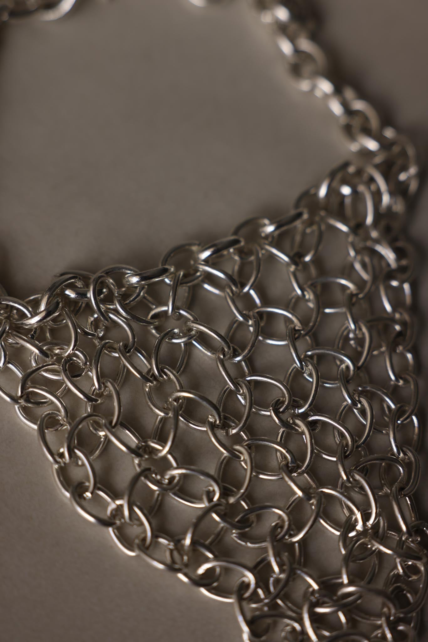 Kenneth Cole Silvertone Chain Mesh Statement Necklace
