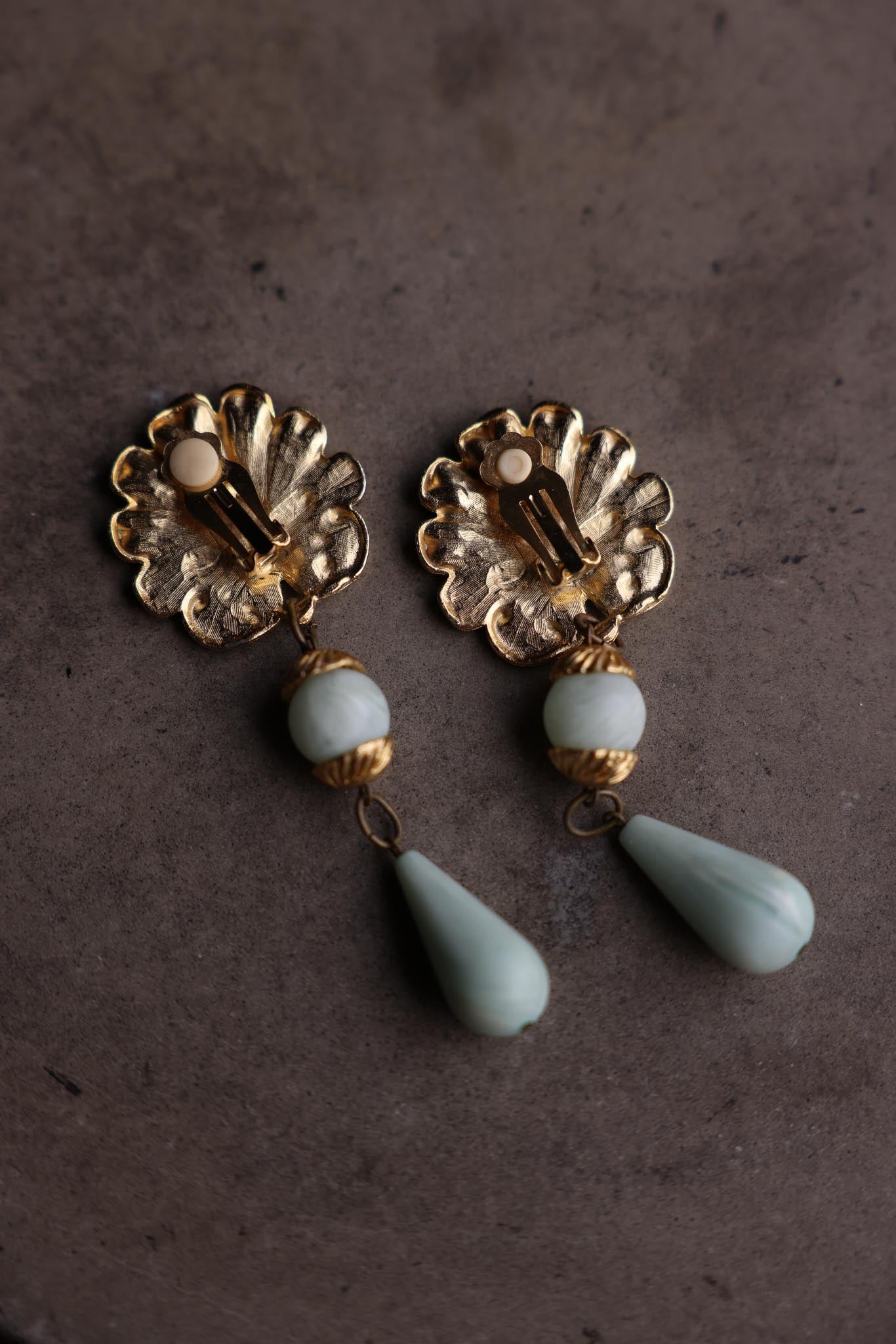 Shell Drop Clip-On Earrings (1980s)
