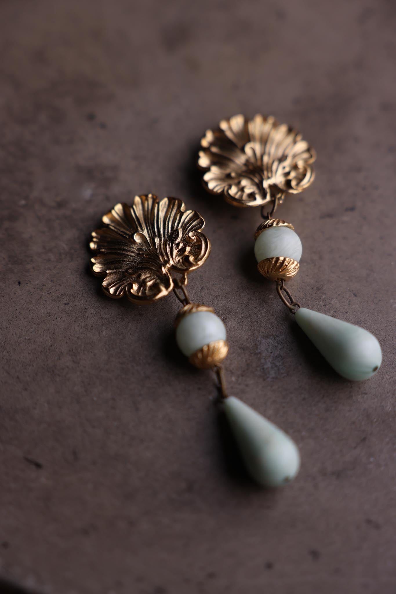Shell Drop Clip-On Earrings (1980s)