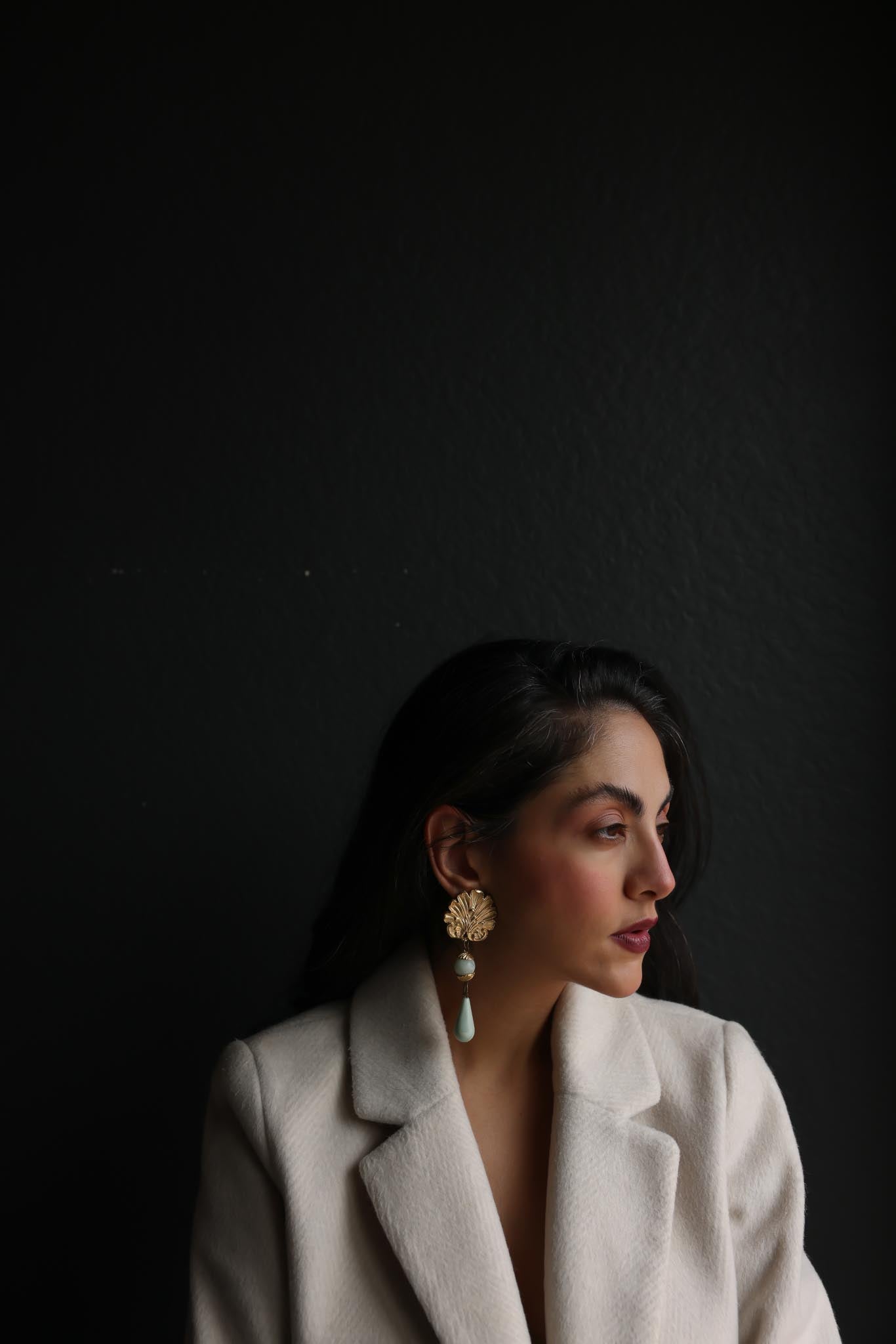Shell Drop Clip-On Earrings (1980s)