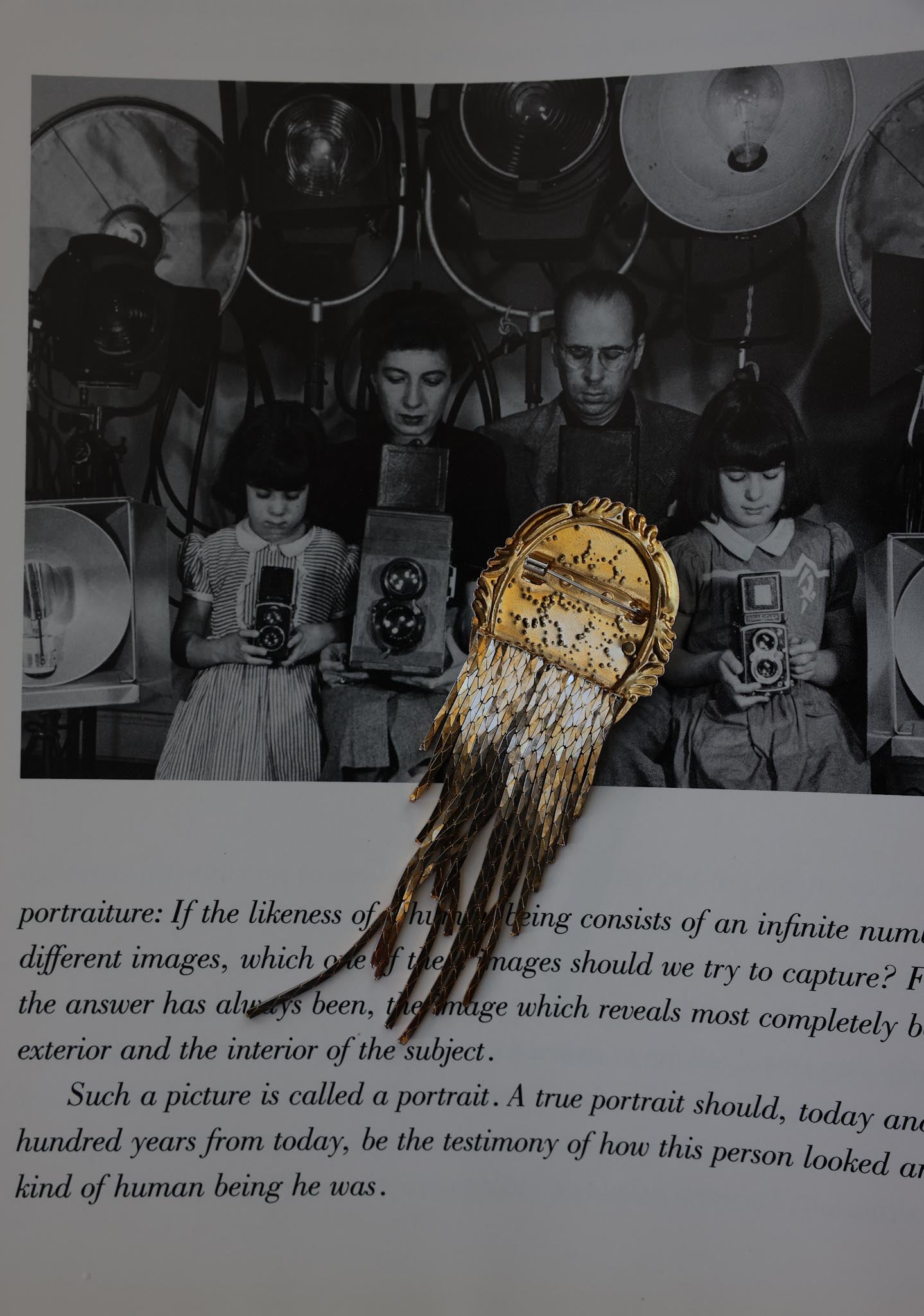Golden Luster Fringe Brooch|Vintage Baazaar 