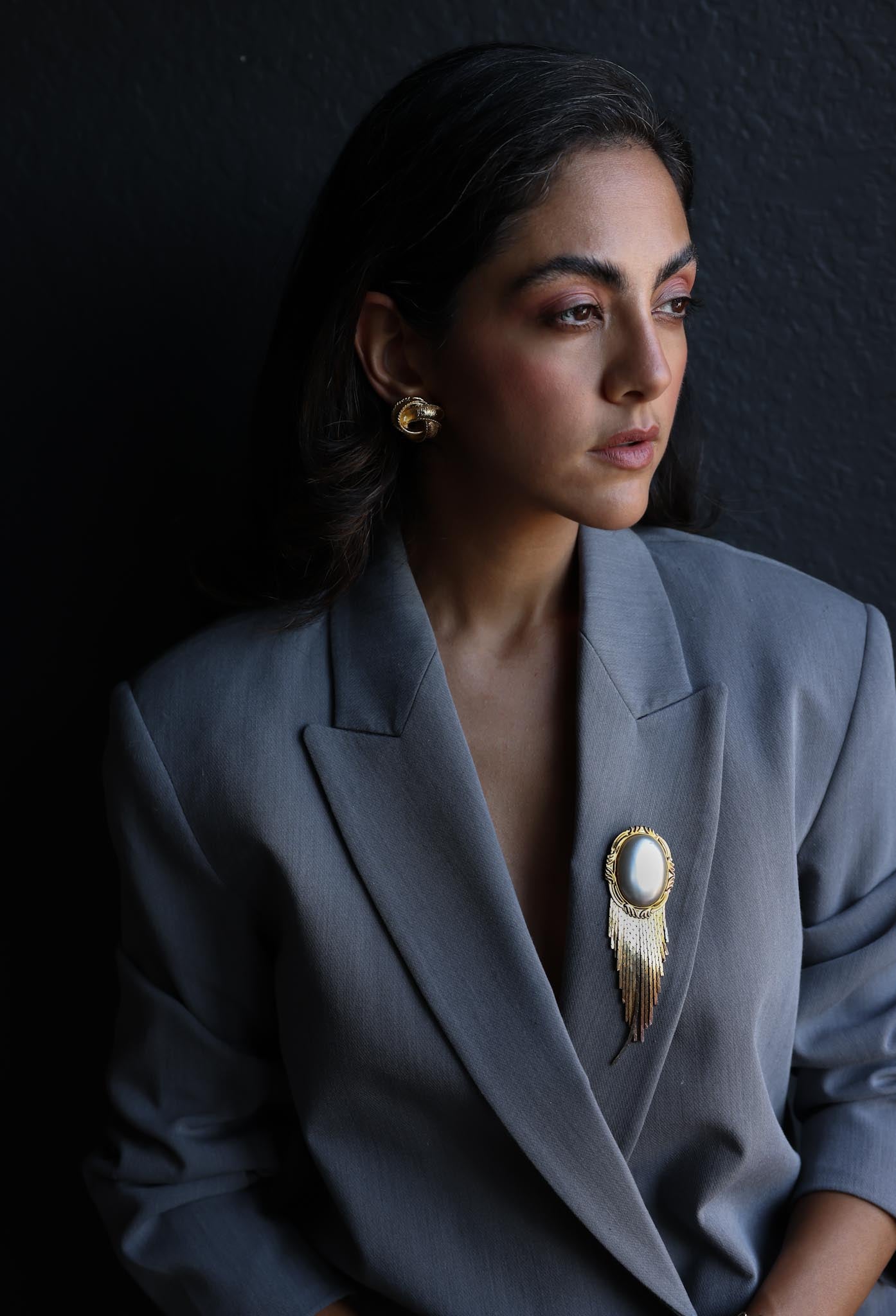 Golden Luster Fringe Brooch|Vintage Baazaar 