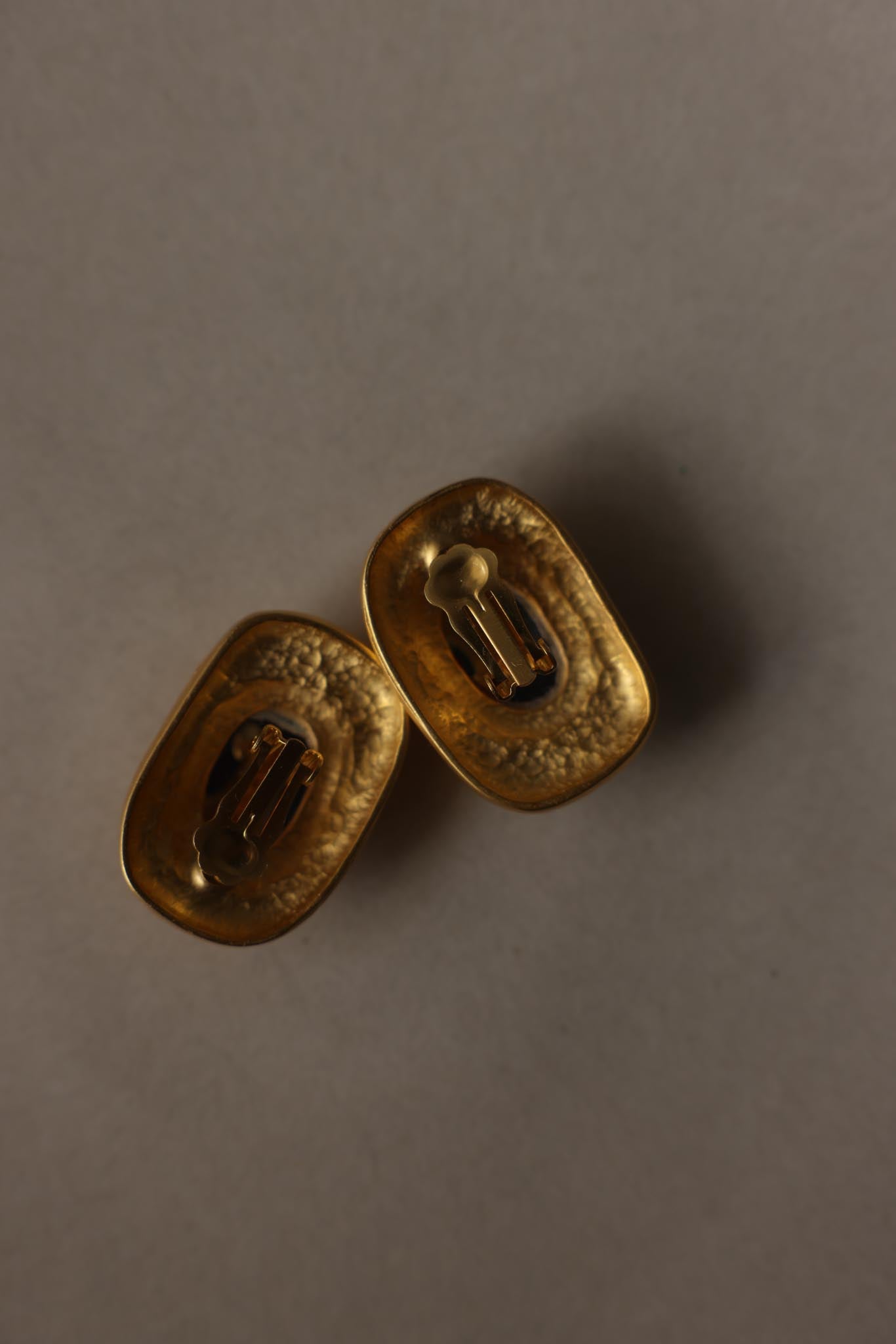 Matte Gold Pink Cabochon Clip-On Earrings
