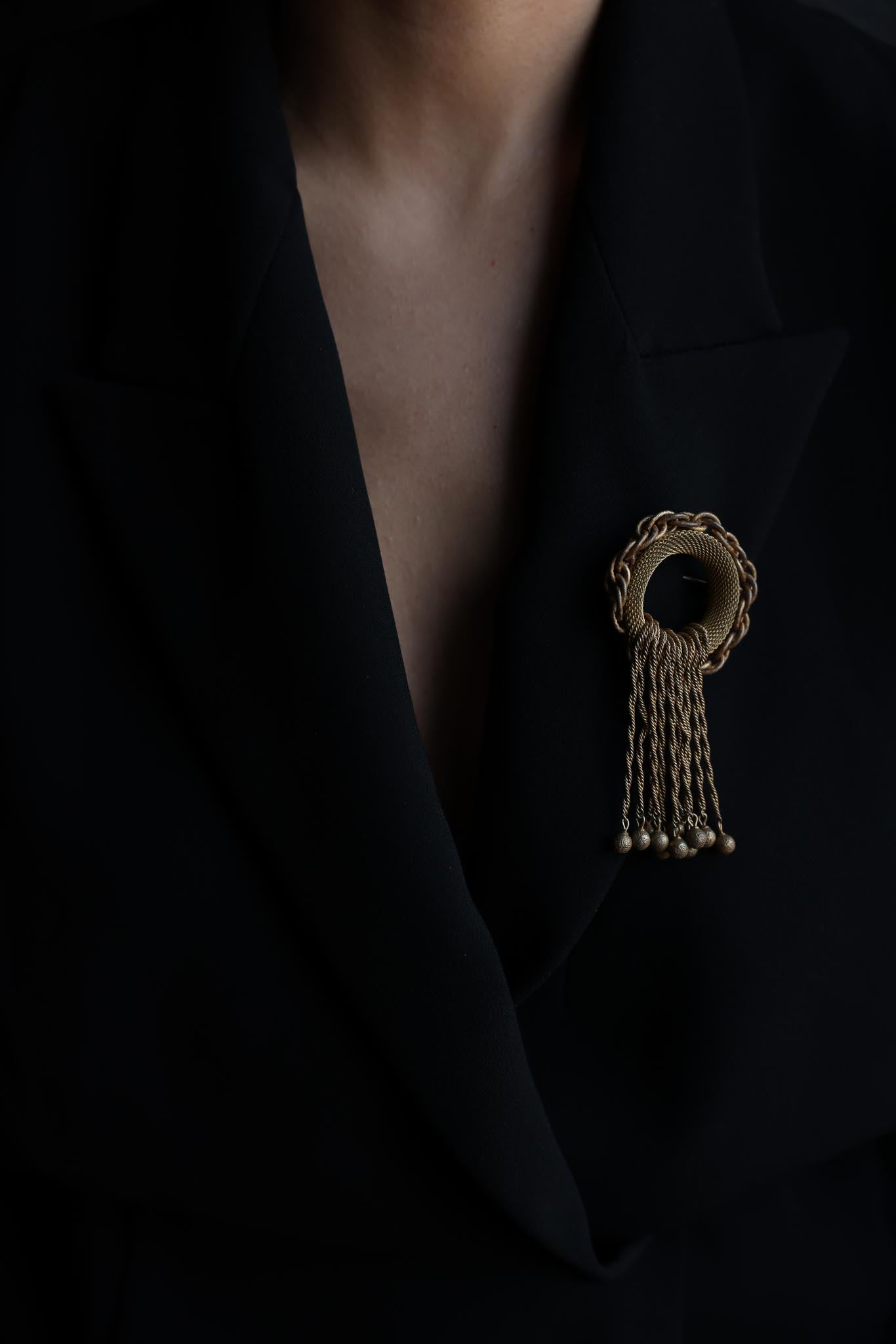 Victorian Tassel Brass Brooch|Vintage Baazaar 
