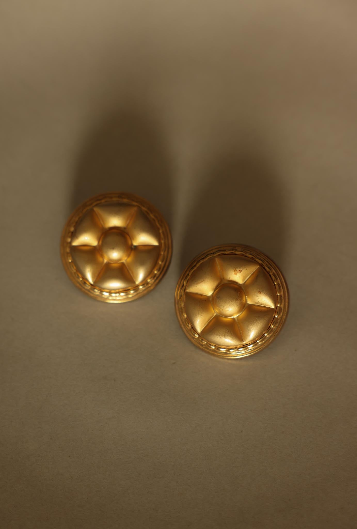 Matte Gold Domed Clip-On Earrings