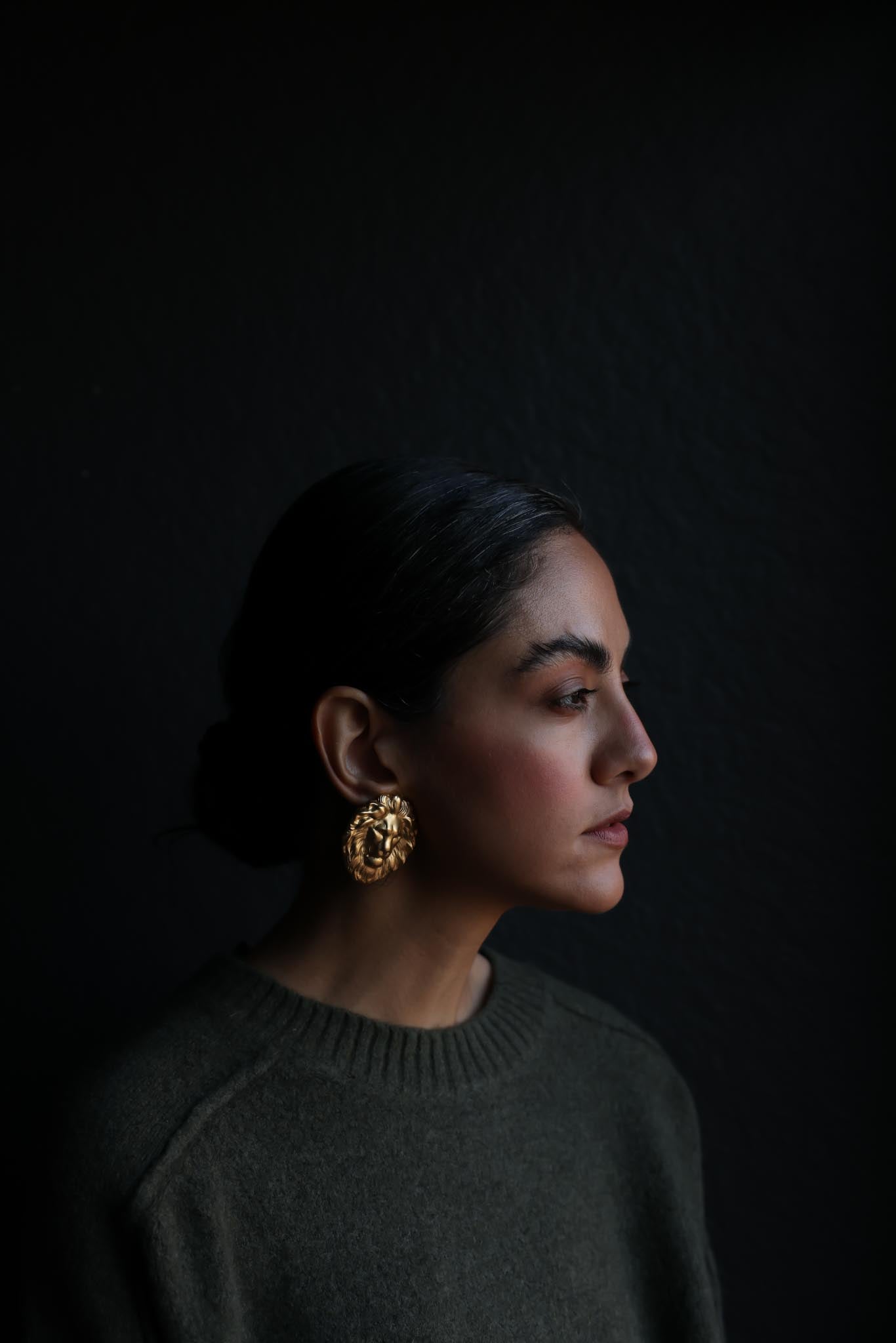 Majestic Lion Clip-On Earrings|Vintage Baazaar 