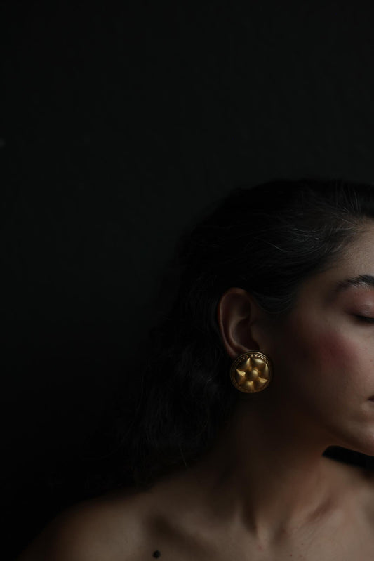 Matte Gold Domed Clip-On Earrings