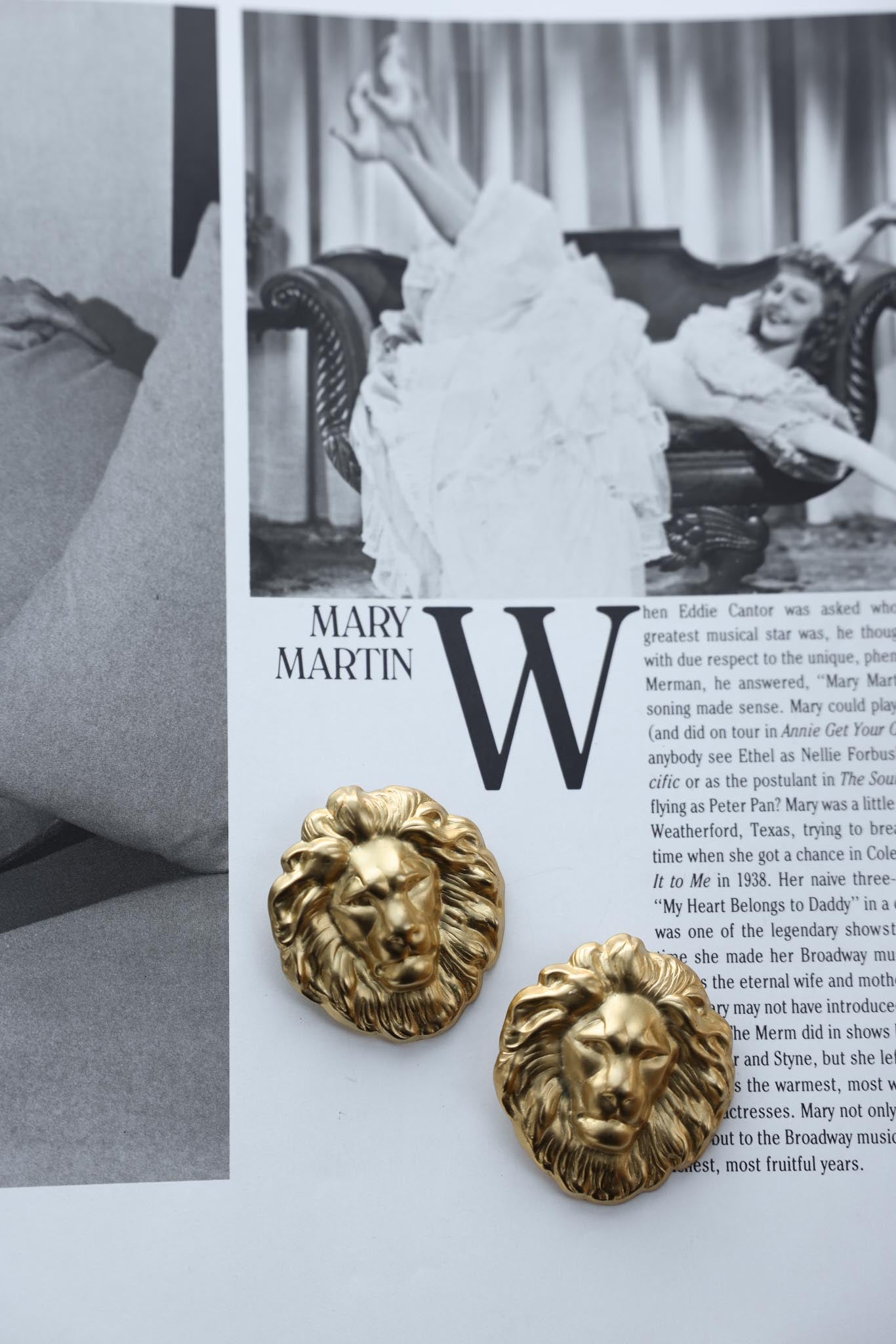 Majestic Lion Clip-On Earrings|Vintage Baazaar 