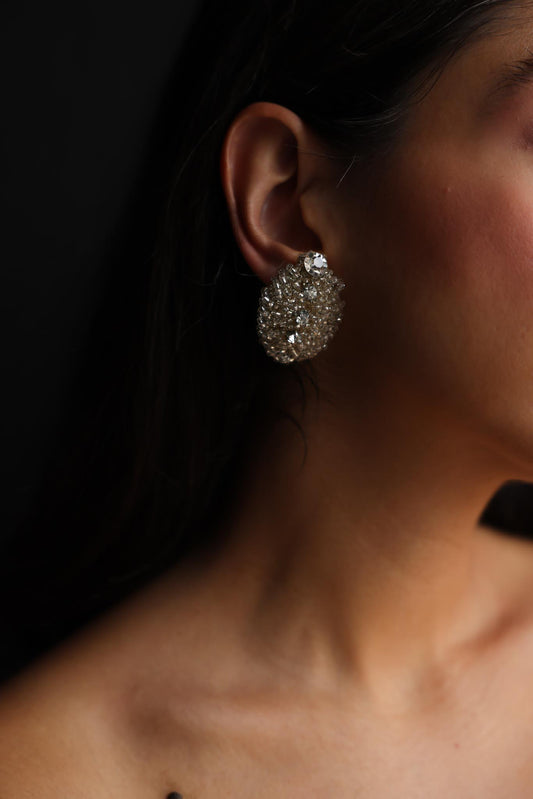 Crystal Cluster Clip-On Earrings
