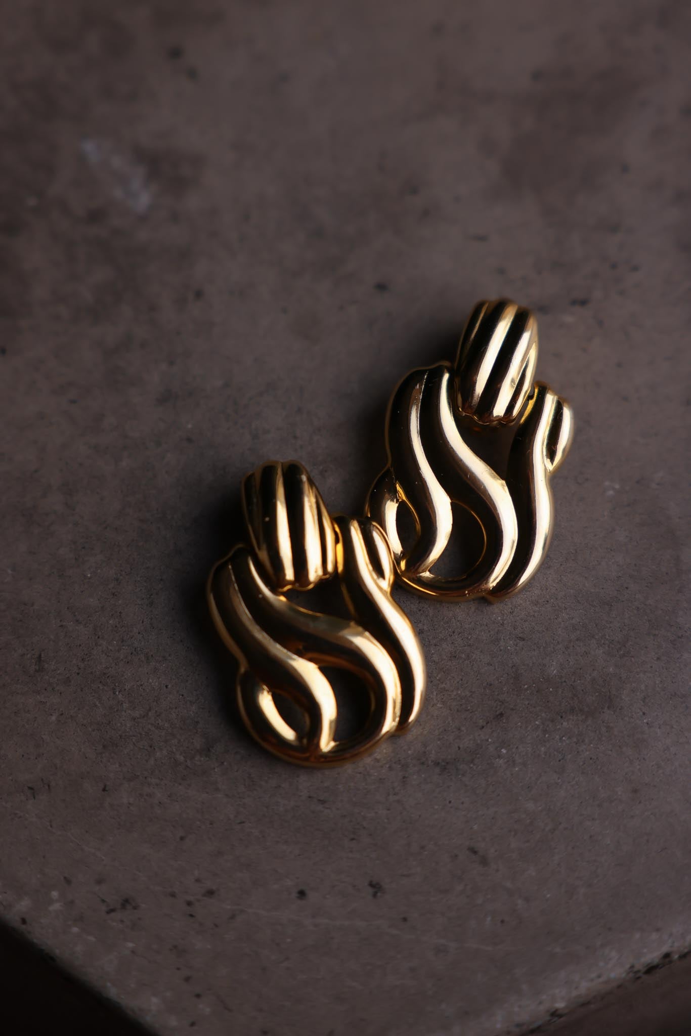 Golden Wave Clip-On Earrings