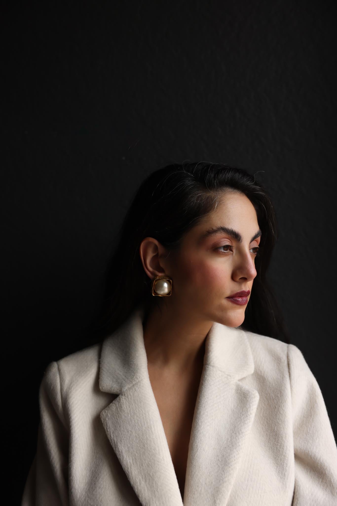 Gold Tone Faux Pearl Clip-On Earrings
