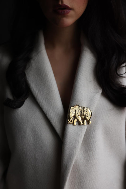 Golden Elephant Brooch