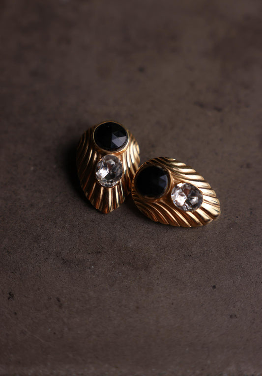 Gold Ridge Clip-On Earrings