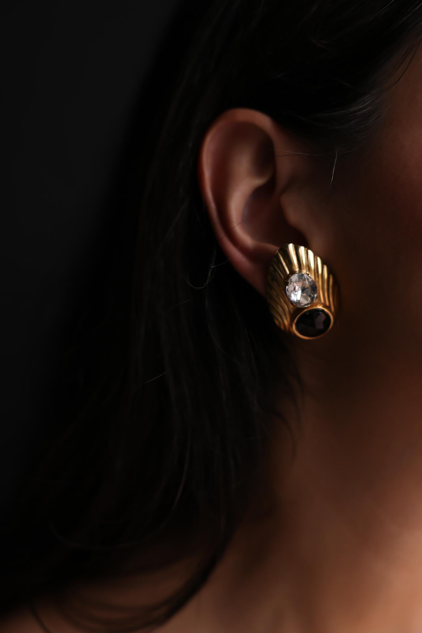 Gold Ridge Clip-On Earrings