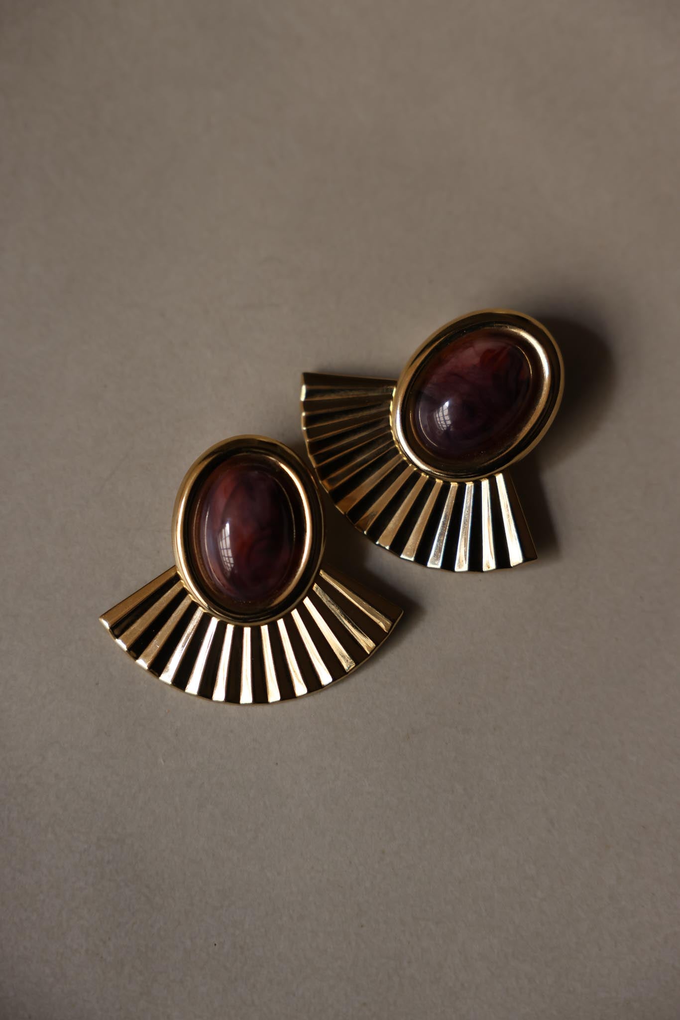 Golden Fan Statement Earrings|Vintage Baazaar 