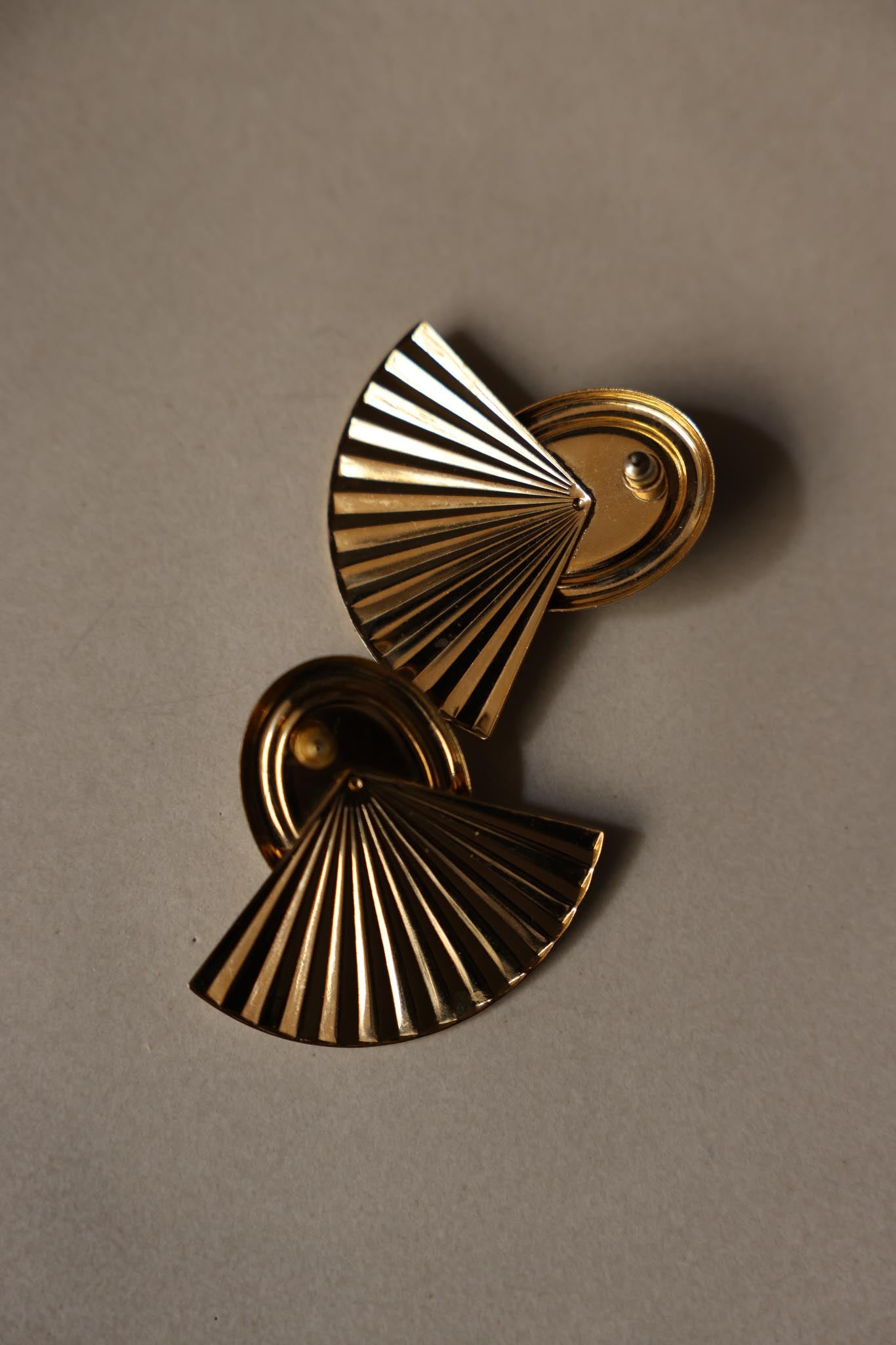 Golden Fan Statement Earrings|Vintage Baazaar 