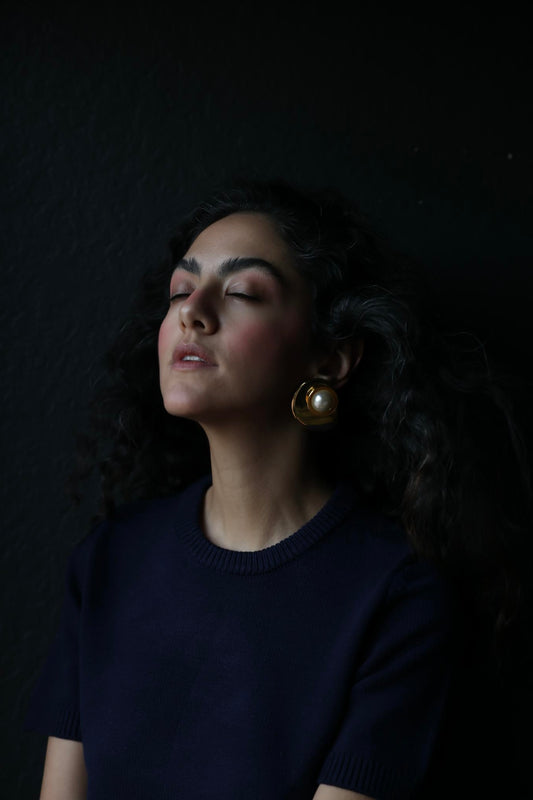 Gilded Swirl Pearl Clip-On Earrings|Vintage Baazaar 