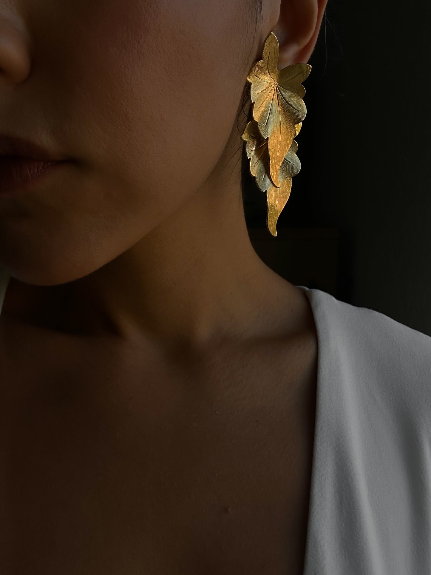 Golden Leaf Cascade Earrings|Vintage Baazaar 