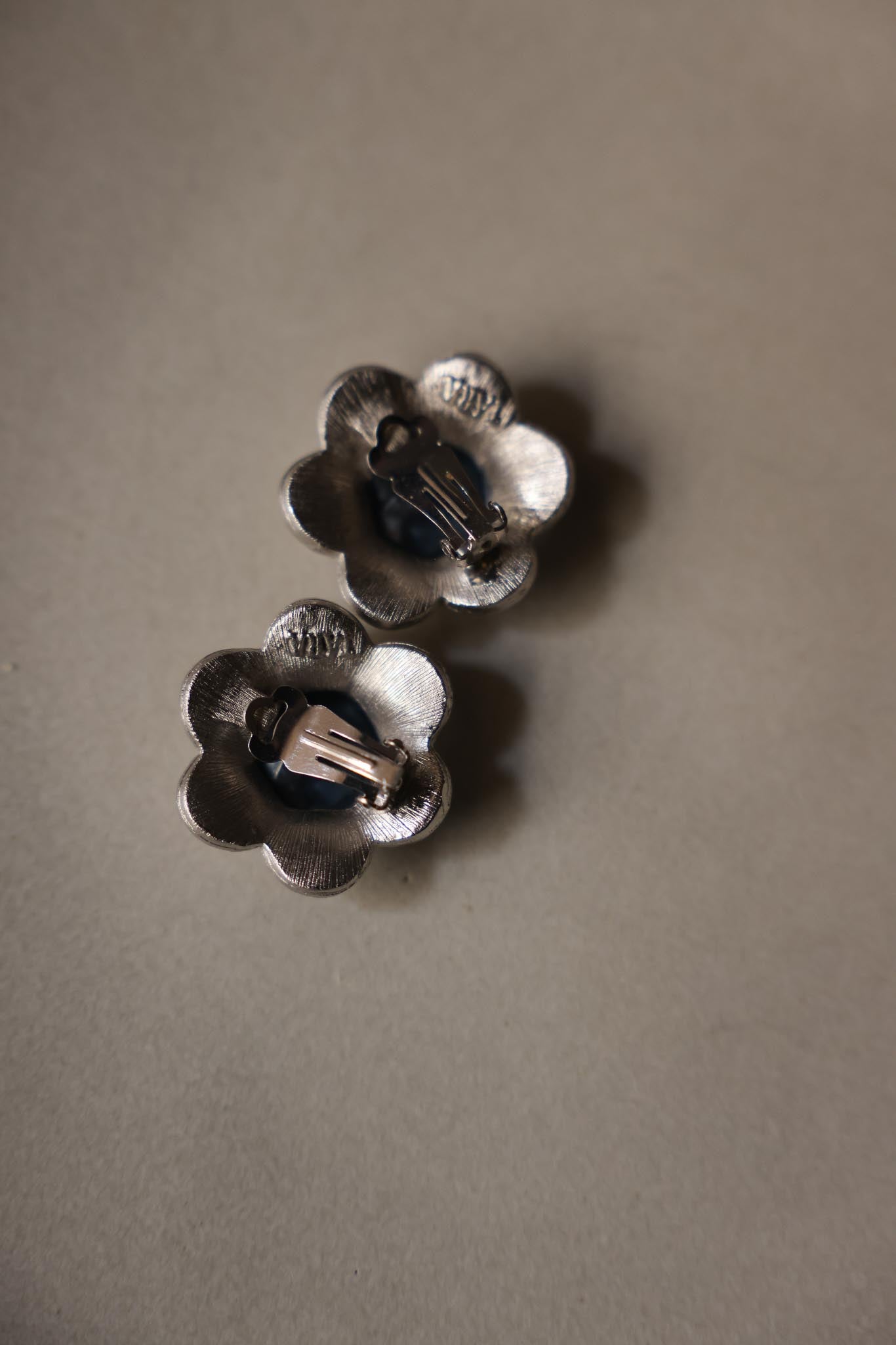 TARA Carved Cameo Glass Silver Runway Earrings|Vintage Baazaar 