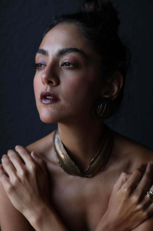 Brass Eclipse Collar Necklace|Vintage Baazaar 