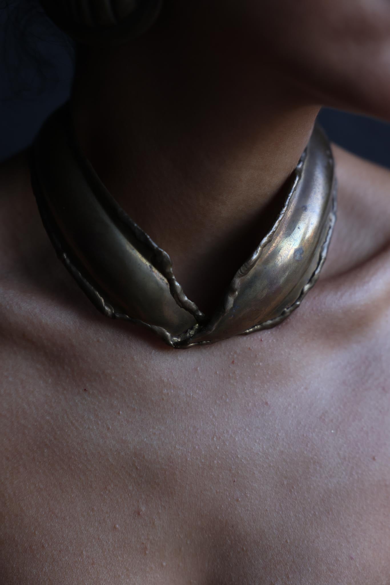 Brass Eclipse Collar Necklace|Vintage Baazaar 