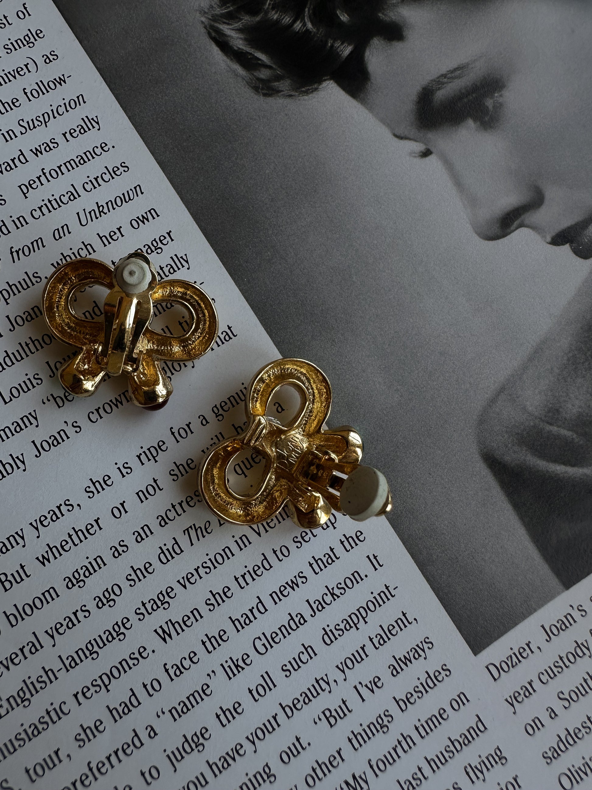 Joan Rivers Gem Bow Earrings|Vintage Baazaar 