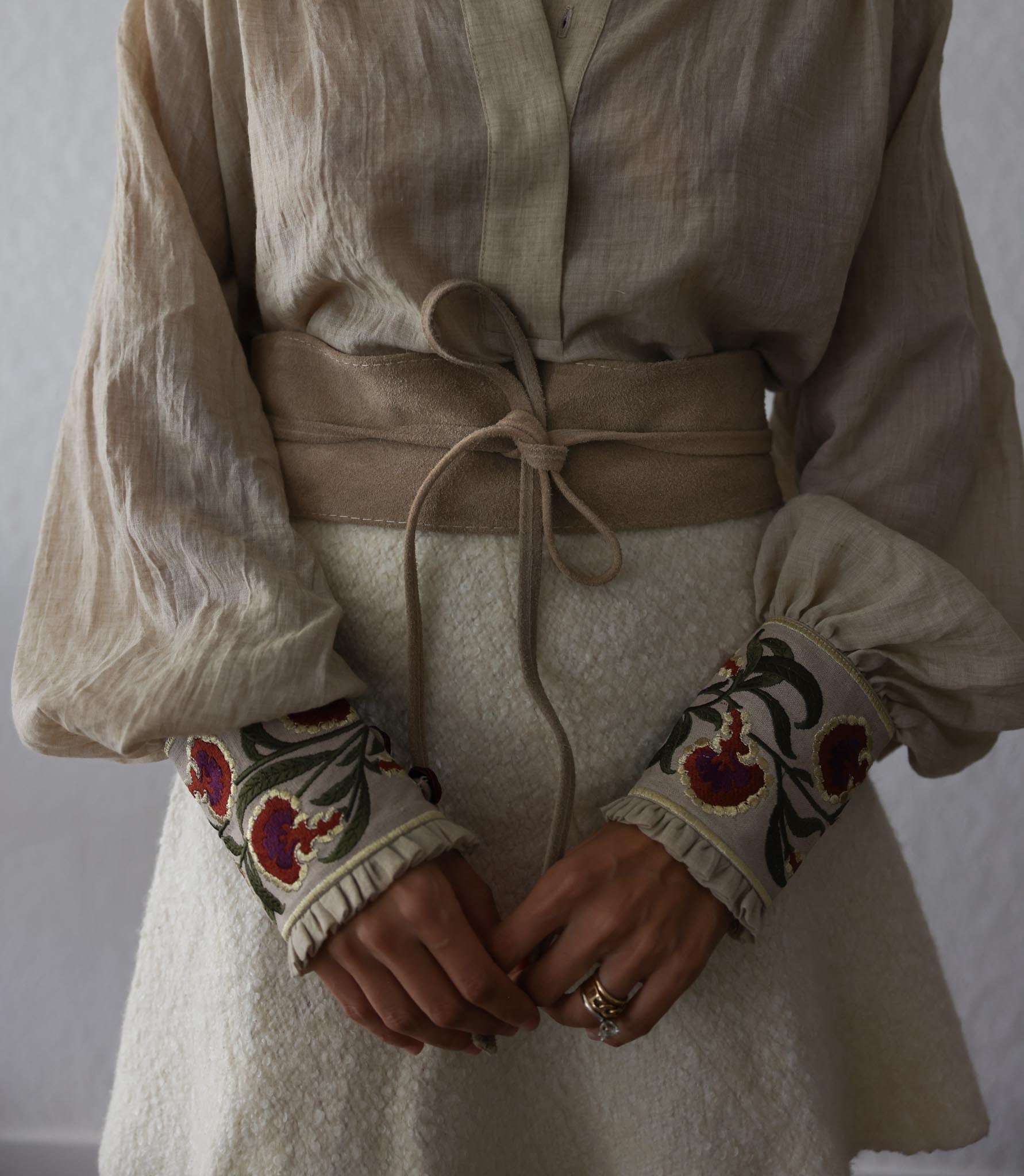 Sand Suede Belt (Free Size)|Vintage Baazaar 