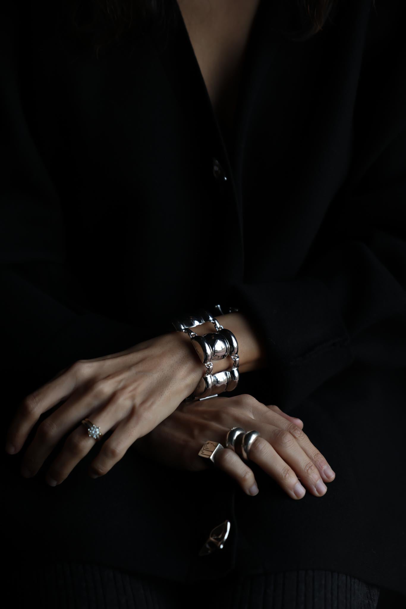 Marino Chunky Silver-Tone Bracelet|Vintage Baazaar 
