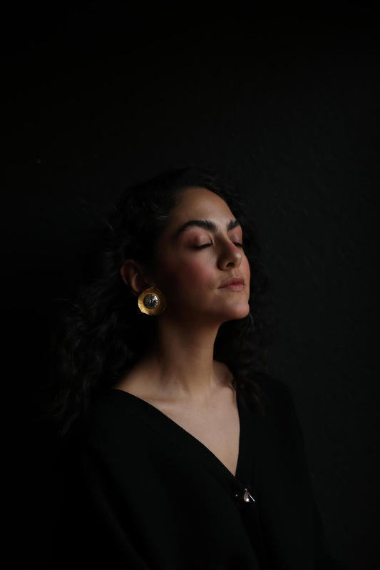 Norma Jean Gold Plated Clip-On Earrings|Vintage Baazaar 
